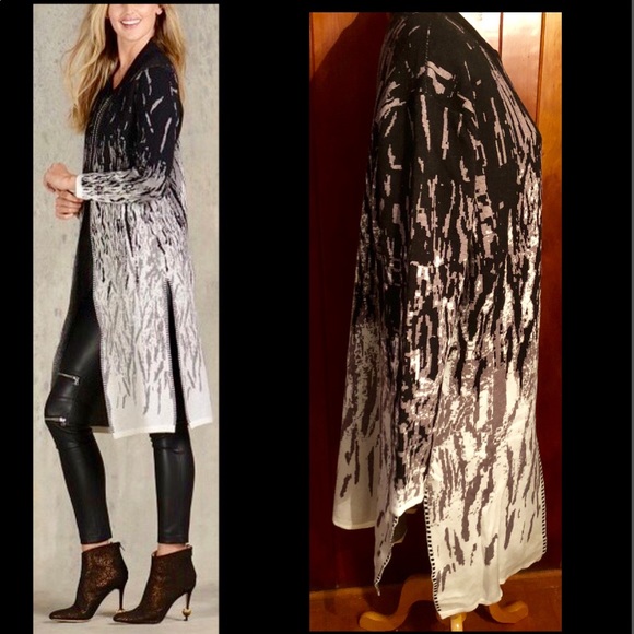 PLUS BLACK/WHITE OMBRE CARDIGAN - Picture 3 of 7